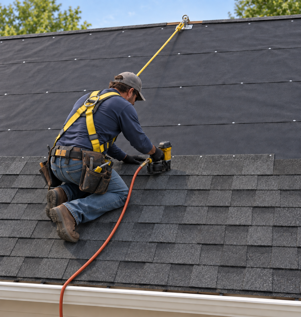 Roofer-Installing-shingles