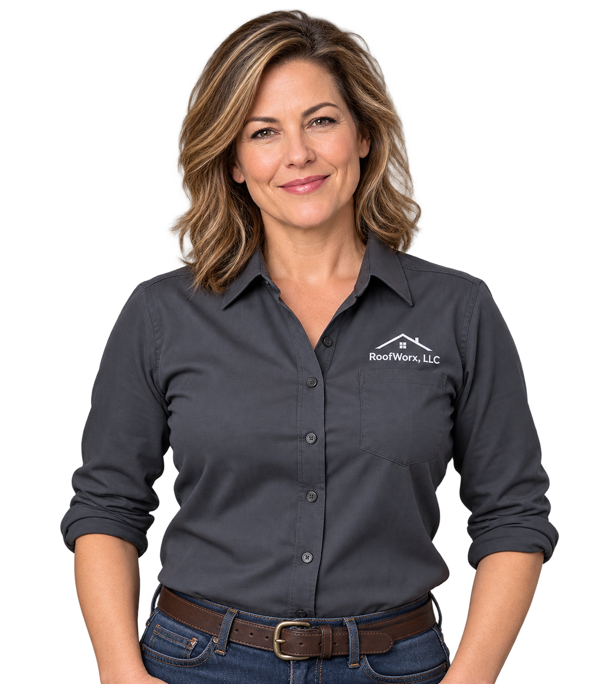 02-female-charcoal-button-down